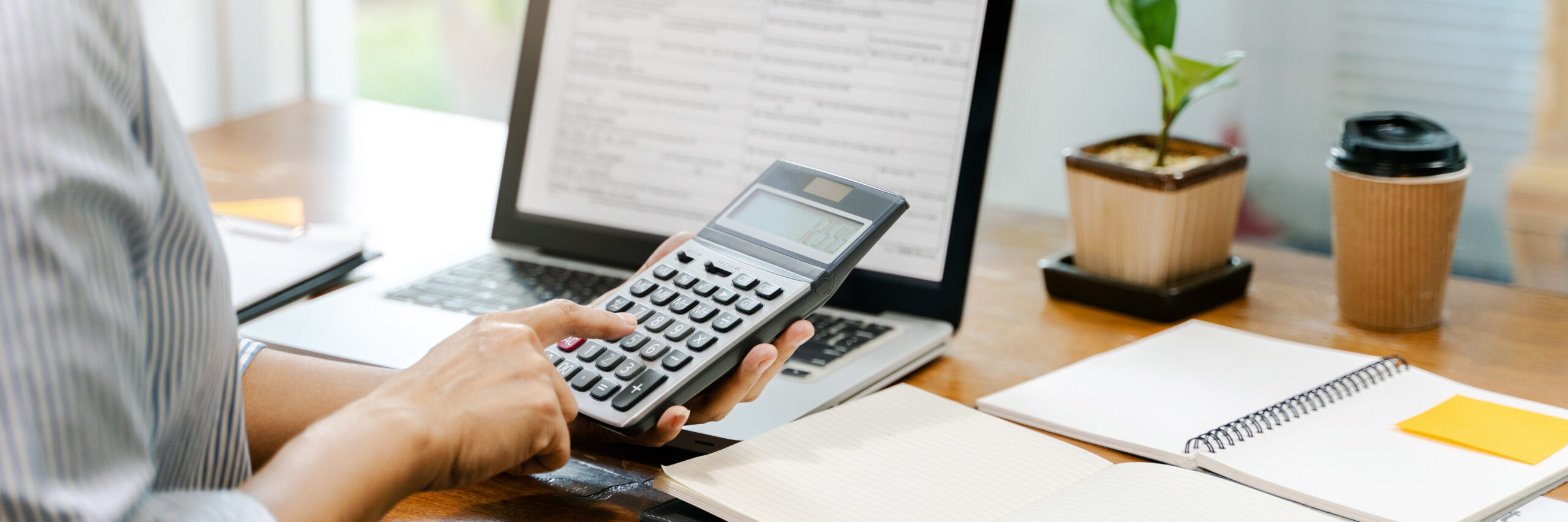 Accountant calculating tax